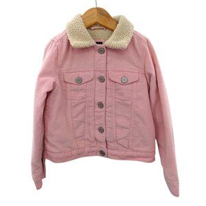NWT Gap Kids Pink Corduroy Sherpa Lined Jacket 5T Cozy Winter Retro Denim Style